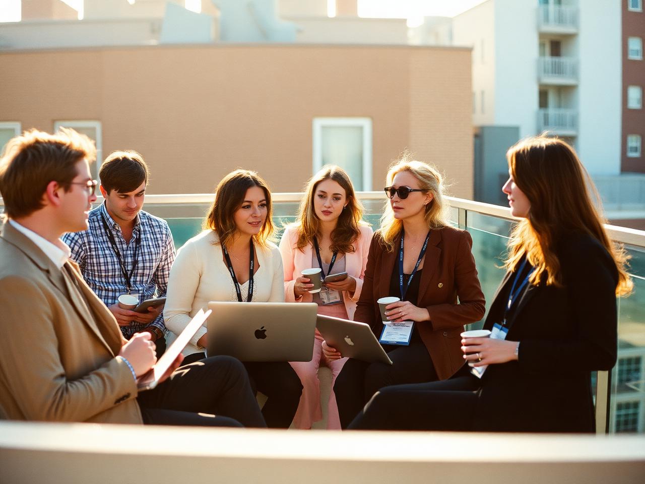 Founders talking together at a conference week house