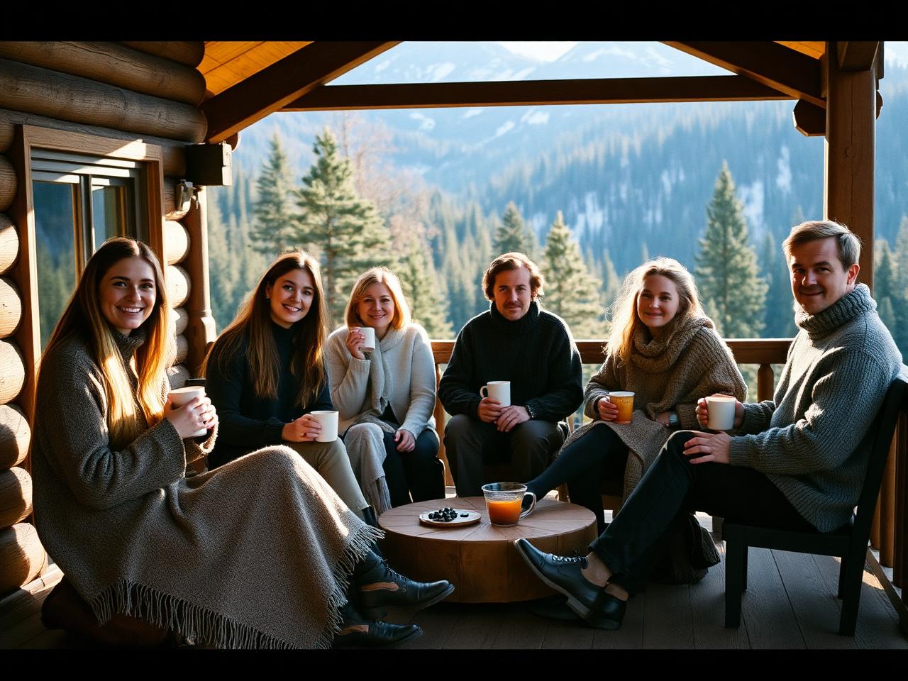 A lodge in the mountains during a retreat