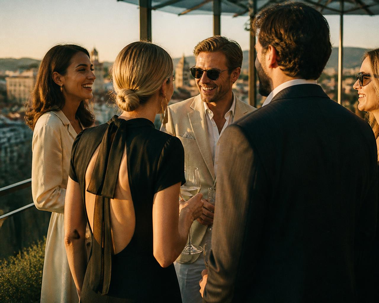 Guests meeting in a boutique hotel with their own private rooms